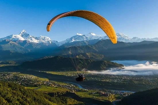 paragliding adventuresfrom sarangkot in Pokhara