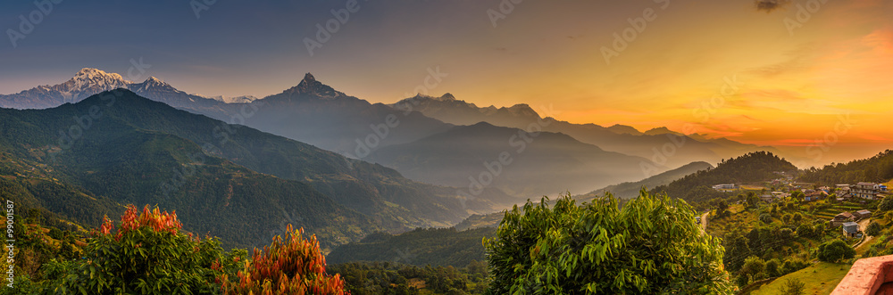Scenic view of Nepal's mountain landscape